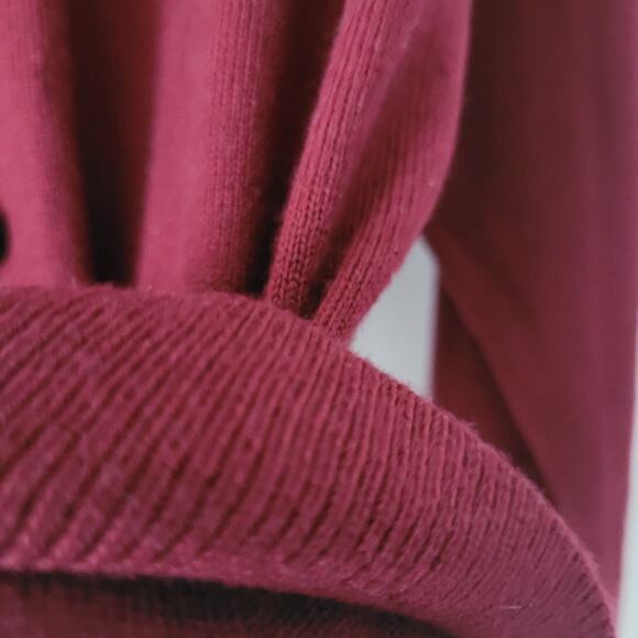 Kallispin wool cashmere blend button up long sleeve  Maroon Cardigan size large - Picture 5 of 8